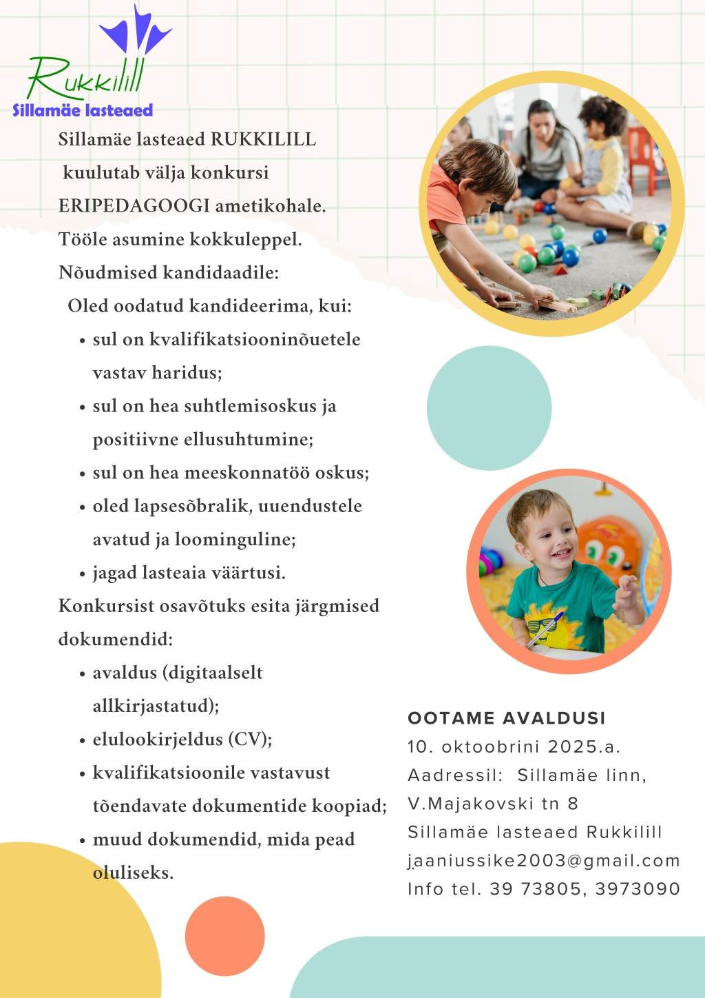 Töökuulutus_LA Rukkilill_eripedagoog_tähtaeg 10.10.2025.jpg